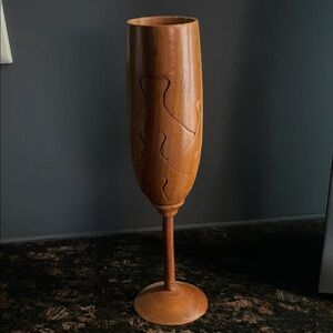 Jigsaw puzzle wine champagne glass wooden pieces